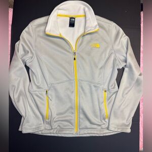 The North Face White and Yellow Fleece Jacket
